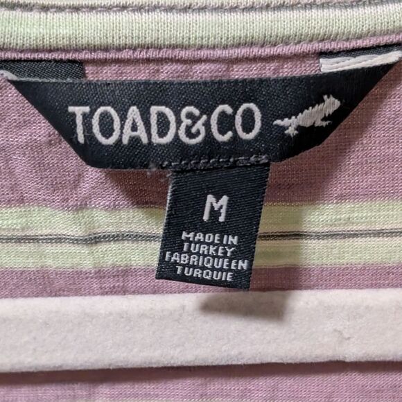 Toad & Co Dress Rufflita Size Medium Striped Sleeveless Granola Hiking Camping - Picture 3 of 11